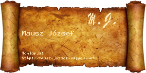 Mausz József névjegykártya